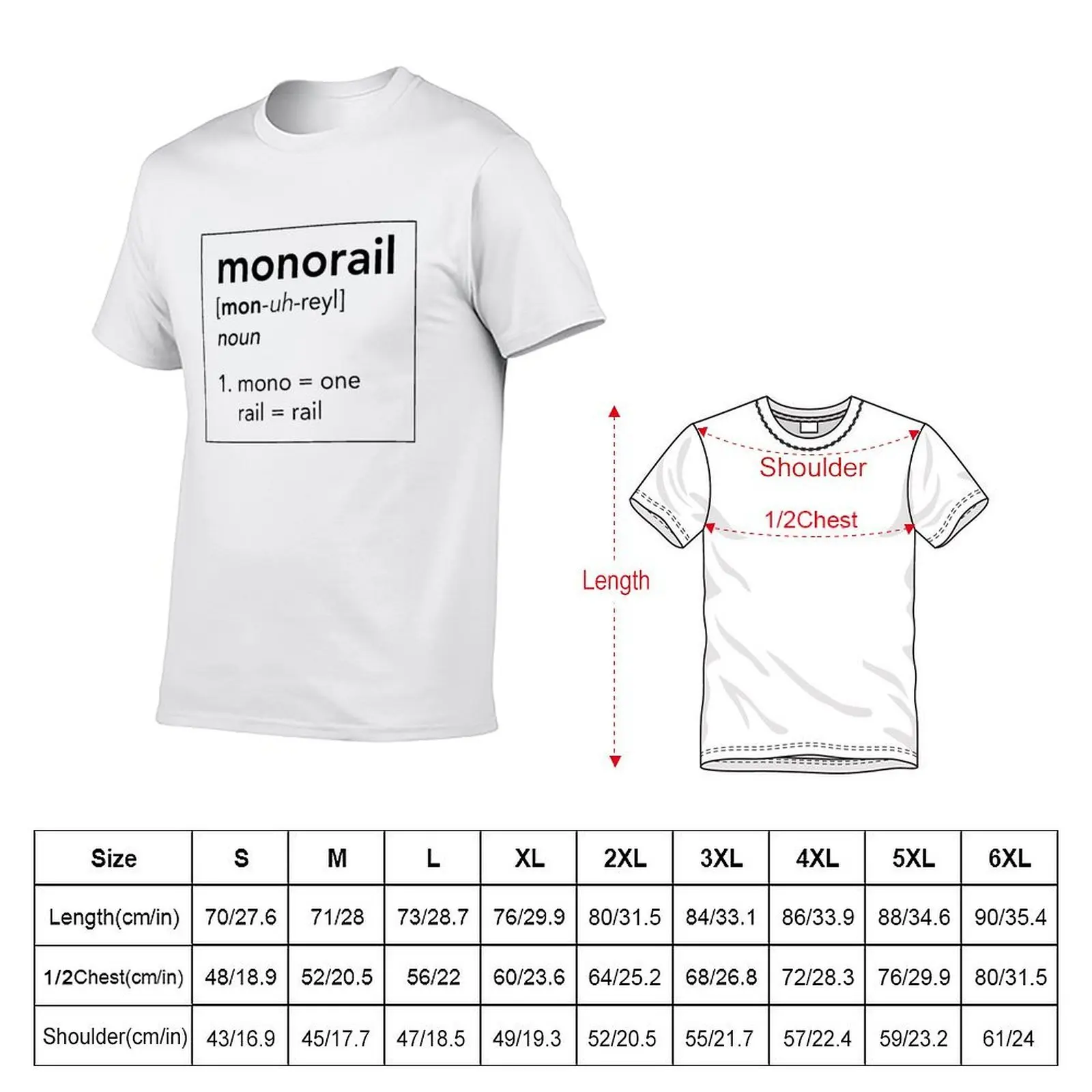 Monorail Definition (black) T-Shirt t shirts cotton 100% man t shirt summer T-Shirt