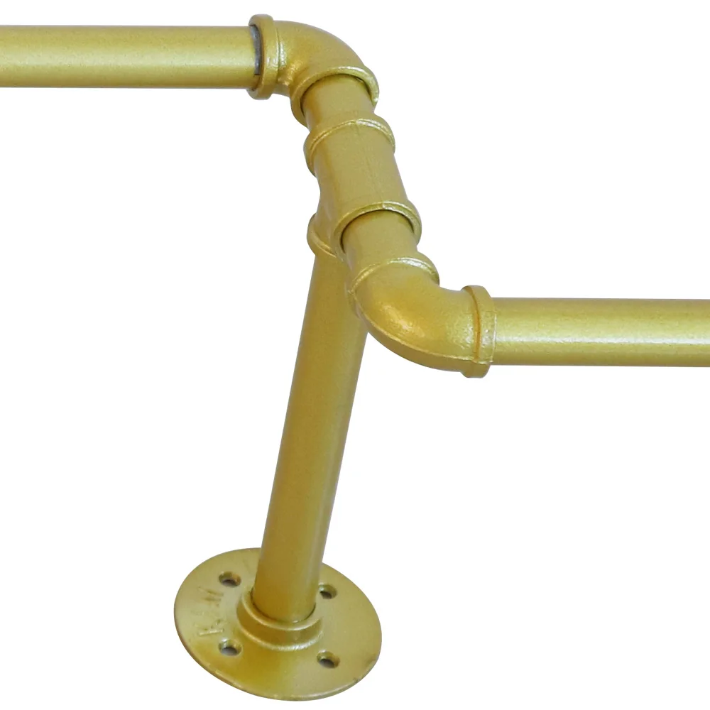 Commercial Garment Clothe Closet Storage Rack Iron Pipe Wall Mounted Hanging Rod