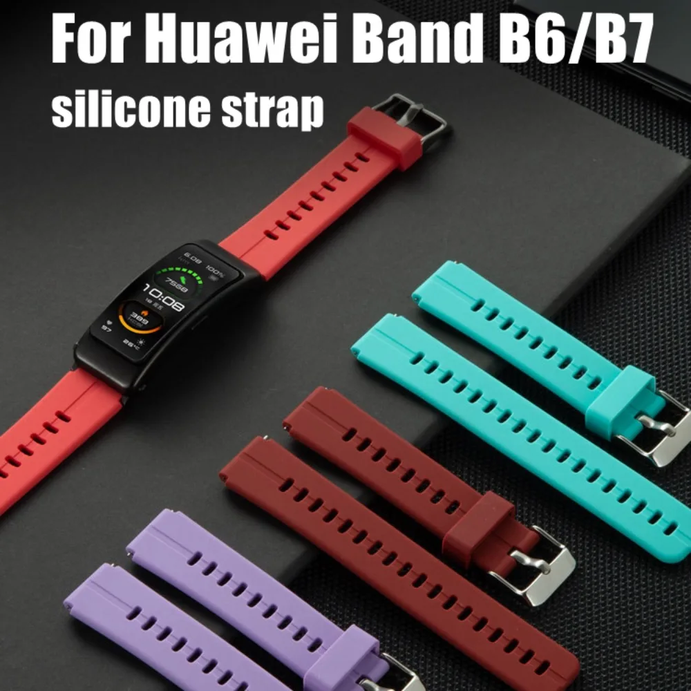 Soft Replacement Silicone Strap Watch Watchband Wristband Accessories Smart Bracelet for Huawei Band B6/B7