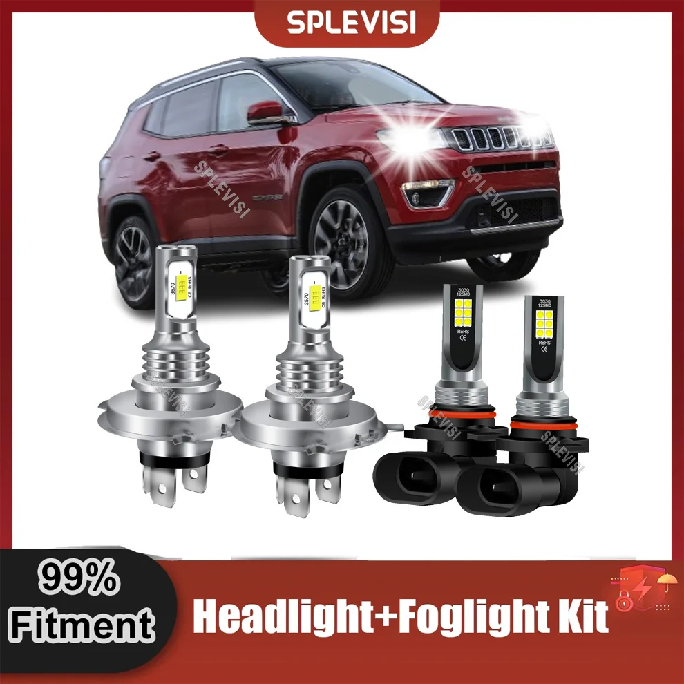 

Car LED Headlight H4/9003 High Low Beam 9145 Foglamp 12x CSP Chip For Jeep Compass MK49 2006-2010 Cherokee KJ 2002-2008