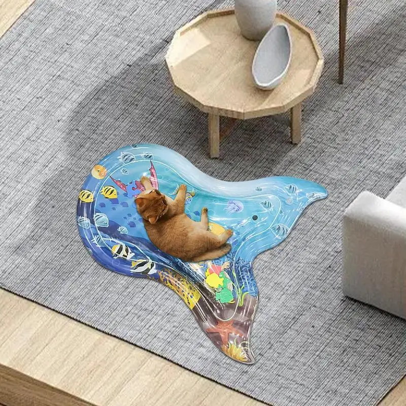 Wasser matte für Babys interaktive Bauch matte Wasser pad Katzen spielzeug frühe Entwicklung Fischschwanz Design verbessert die Hand-Auge-Koordination