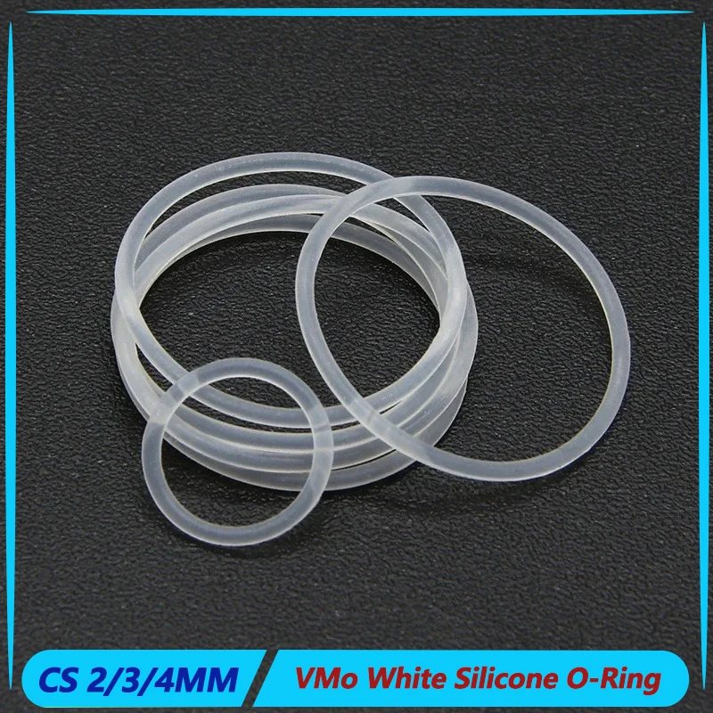10pcs White Food Grade VMQ O Ring Gasket Thickness Sealing Waterproof Washer Round O Shape Silicone Ring 2/3/4mm OD 5mm - 150mm