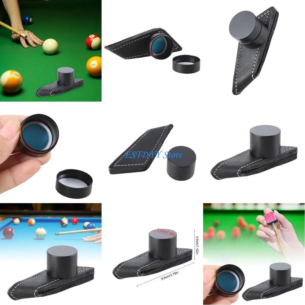 

G6DE Snooker Leather Belt Clip Portable Chalk Bag Chalk Clip for Billiards Game