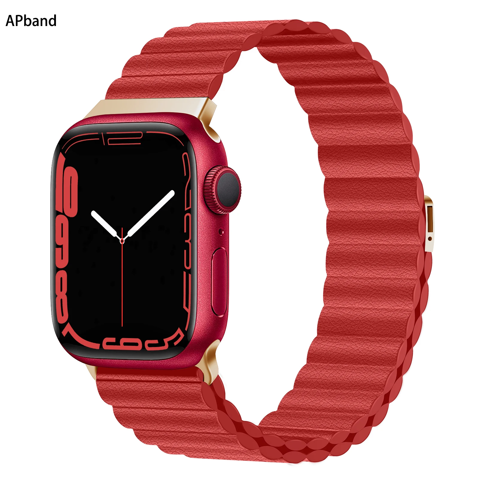 Magnetic strap For Apple watch band 45mm 44mm 40mm 38mm 42mm 41mm 45 leather loop watchband Bracelet iWatch series 3 5 4 6 SE 7