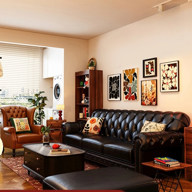 

Genuine Leather Living Room Sofas Luxury Italian New Nordic 2025 Accent Sofas Puffs Chaise Hotel Divano Sottovuoto Furniture