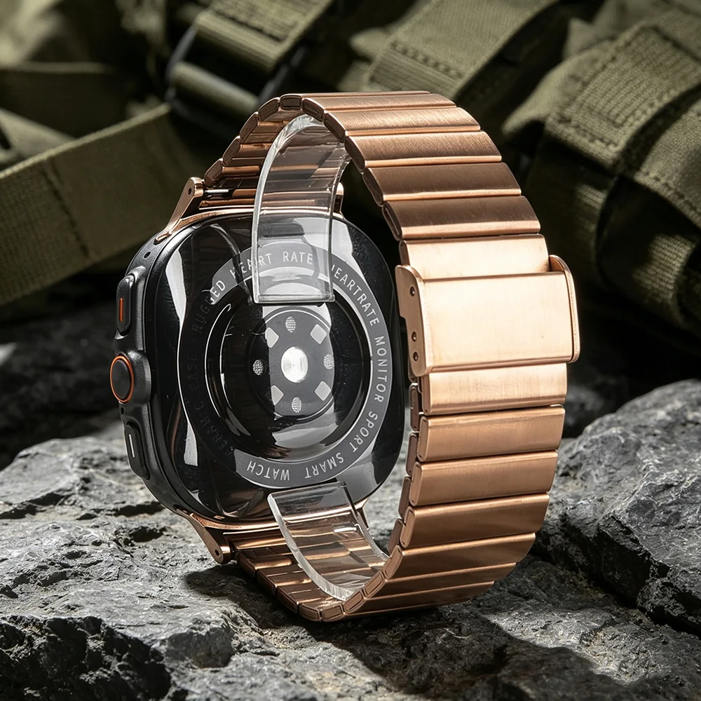 For Samsung Galaxy Watch 8 9 Classic Exclusive Bamboo Stainless Steel Strap Galaxy 8 9 40/46/47mm Strap Sports Bracelet