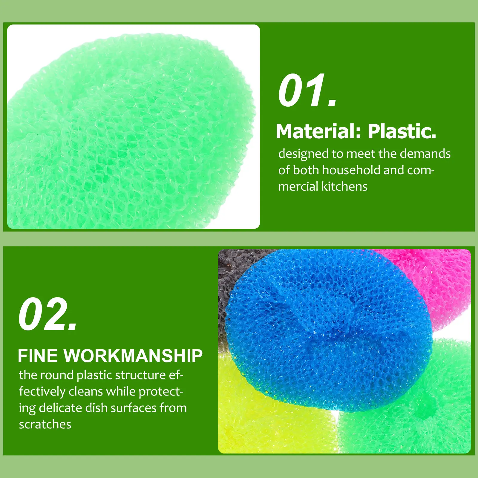 20Pcs High Performance Round Plastic Dish Brush Mesh Design Dishwashing Brush for Dishes Cookware Pots Pans Cups Glassware Fine