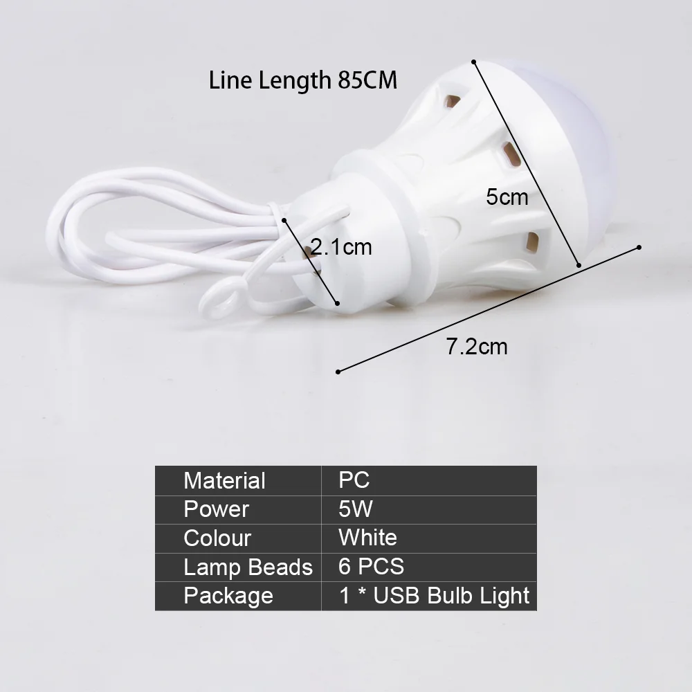 LED Night Light for PC/Notebook USB Interface Camping Trip 3W/5W/7W 5V USB Portable Camping Lamp Mini Magnetic Lamp