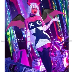 Verosika Mayday Cosplay Costume hasbin Uniform Hotel Women Suit Wig Demon Tail Kids Halloween Carnival Dress Anime Cosplay Prop