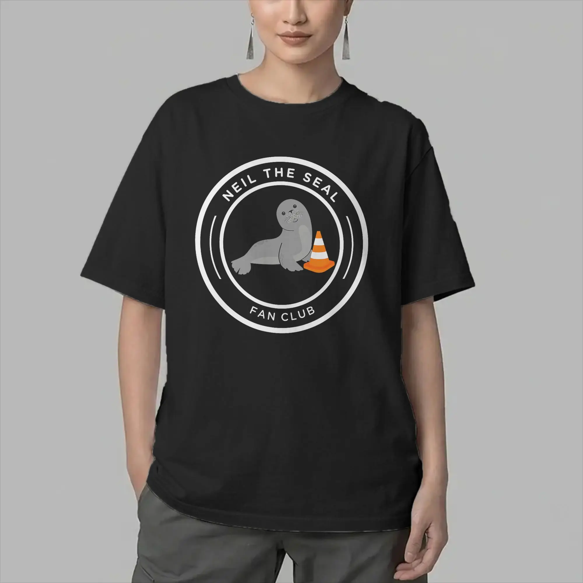 Men's T-Shirt Neil the Seal Vintage Pure Cotton Tee Shirt Short Sleeve  T Shirt Crew Neck Tops Birthday Present