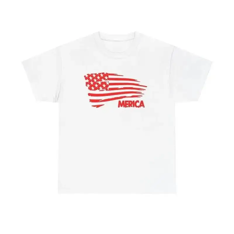 America T Shirt Merica Flag Usa Heavy Cotton