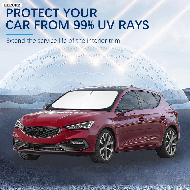 

For SEAT Leon New Energy Ibiza Summer Car Accessories Car Windshield Sun Shade Covers for Front Window Sunscreen UV Parasol