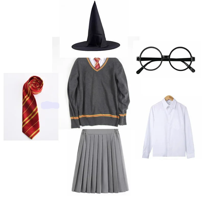 Hermione Sweater Cosplay Sweater Costume with Tie Waistcoat Cosplay All-match Daily Clothes