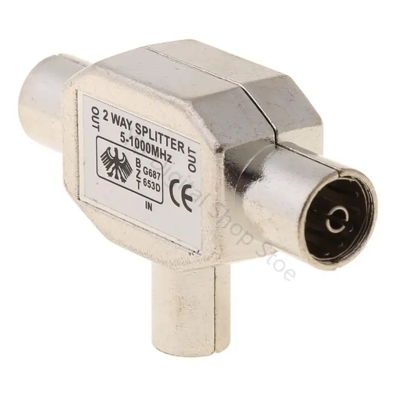 96BA 2-Wege für T-Splitter, 1 x Stecker auf 2 x Buchse, Metall-Koax-Koaxial-TV-Antennenadapter – Detail 5
