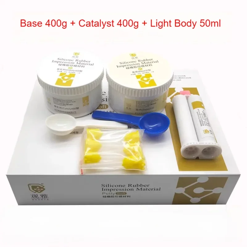 

Материал оттискания полости рта, легкий корпус, резиновый пистолет, набор смесительных головок, стоматологический силиконовый резиновый слепочный материал, базовый катализатор