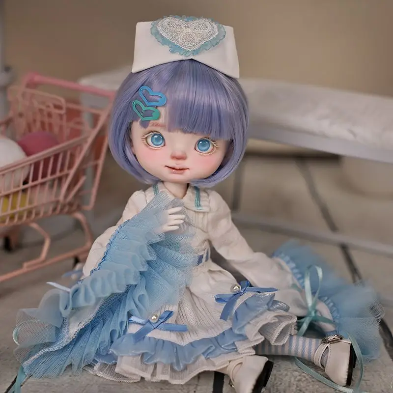 Genuine 6-point bjd resin doll Donna Fishing anime Gemini Puppet Sick OC Comics Wind Blue Pink Sweet Girl