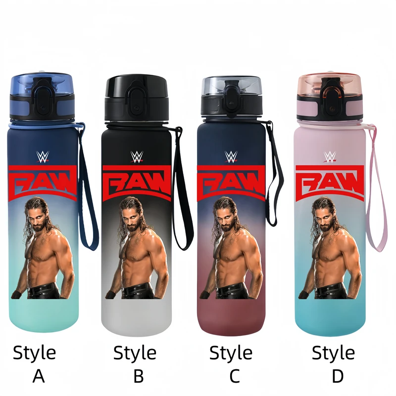 650ML Wrestling Star  Anime Characters Water Cup Portable Children's  Outdoor  Large Capacity Plastic Antidrip Water Bottle