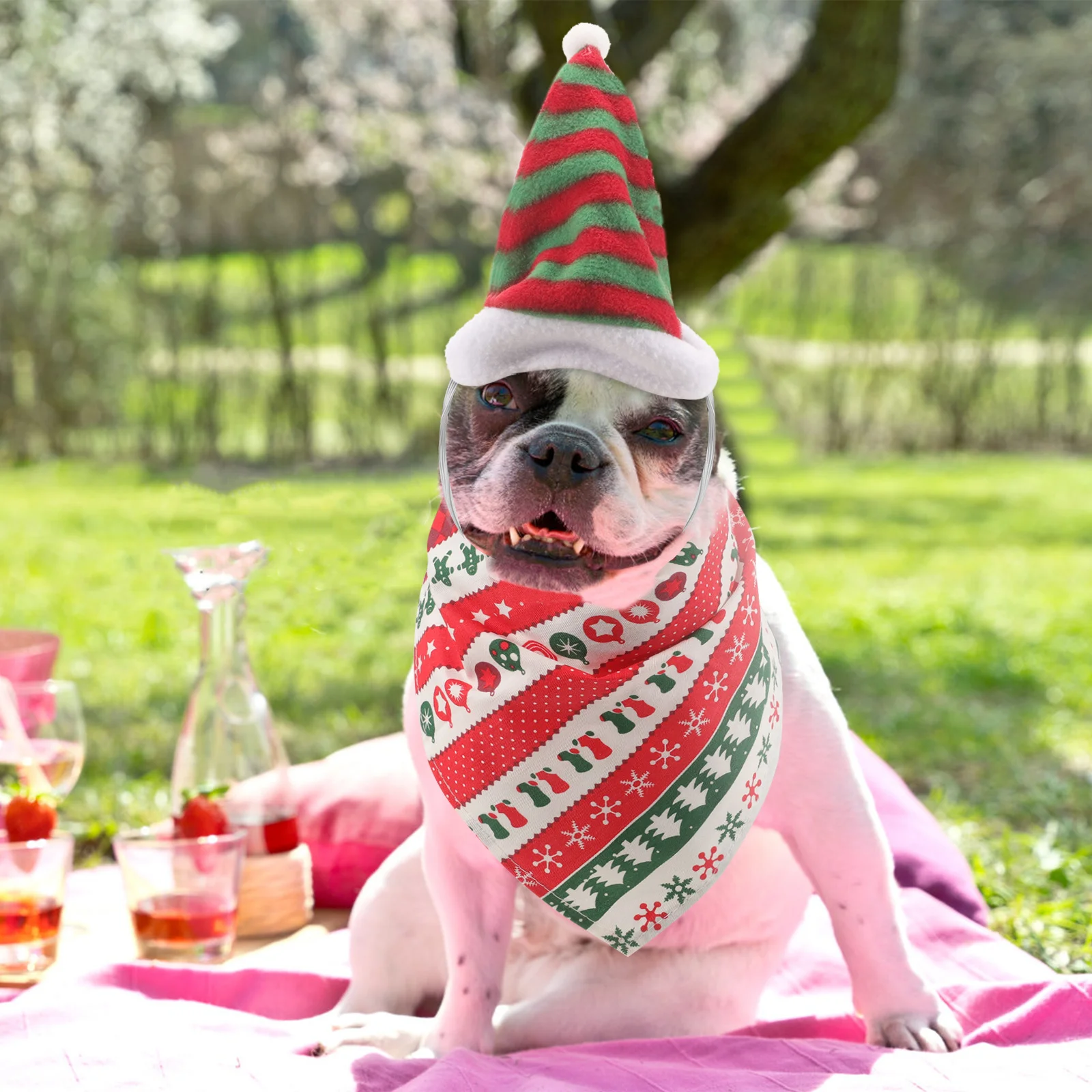 

Pet Costume Hat Christmas Themed Decorative Cat Dog Headgear Charming Holiday Outfit Pet Supplies Puppy Hat Christmas Cat Cap