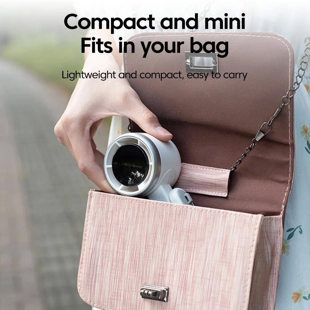 Mini Portable Handheld Electric Fan 5-speed Adjustable 3600mAh Rechargeable Battery For Travel Camping USB Charging Foldable Fan image 6
