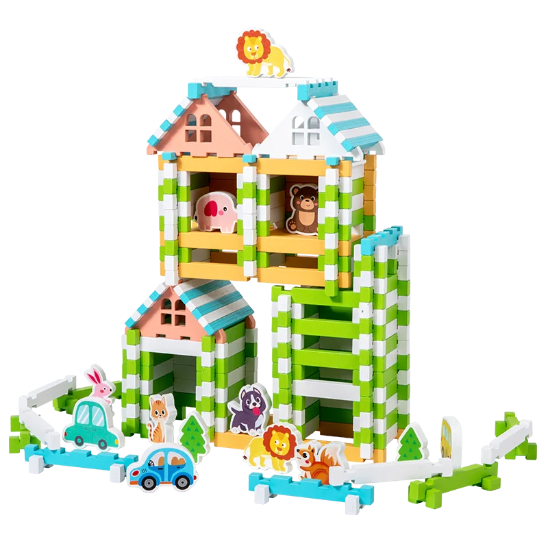 

Строительные блоки Luban с врезной и шипой, строительные архитекторы, детские развивающие подарки, деревянные для родителей и детей раннего детства