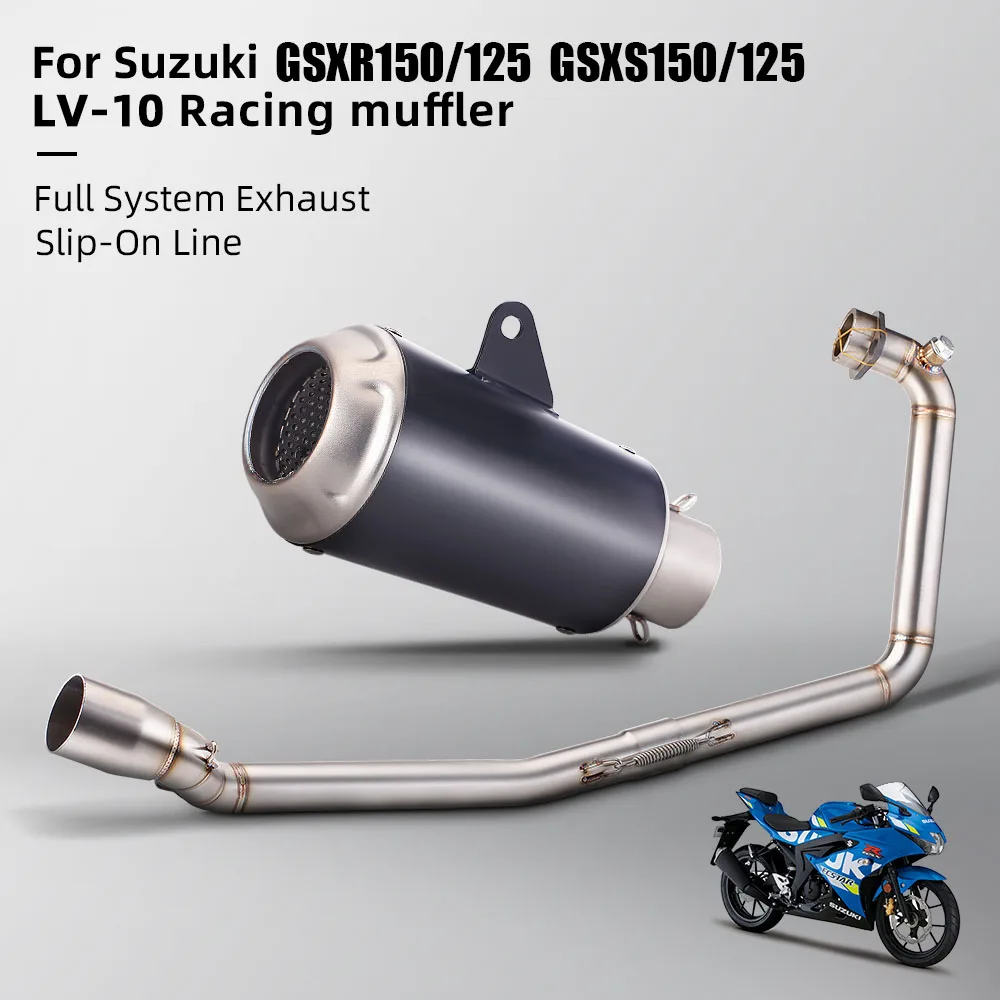 For GSXS150 GSXS125 GSXR150 GSXR125 2017-2024 Motorcycle Exhaust Full System Modify Escape Front Link Pipe Muffler