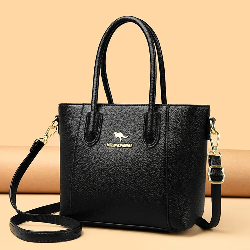 

Luxury Leather Women Tote Bag Designer Solid Leather Ladies Shoulder Crossbody Bag Fashion Female Handbag Daily commuting Wallet