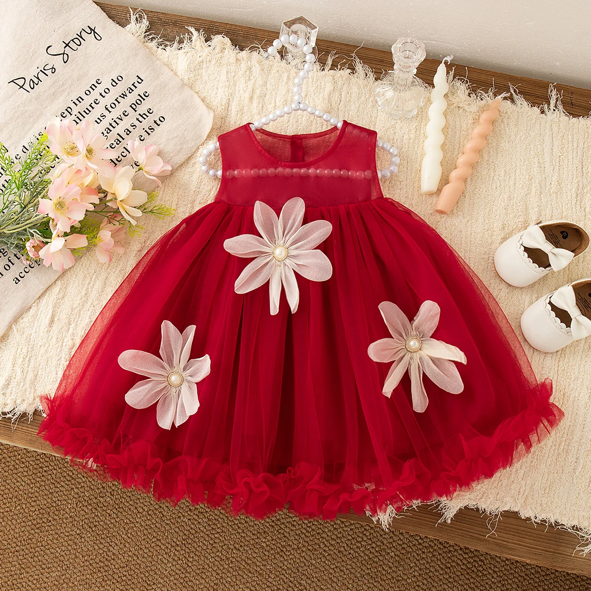Summer New Baby Girl Princess Dress, Sweet Floral Chiffon Children'S Clothing For Birthday Parties (9 Months -3 Years Old)