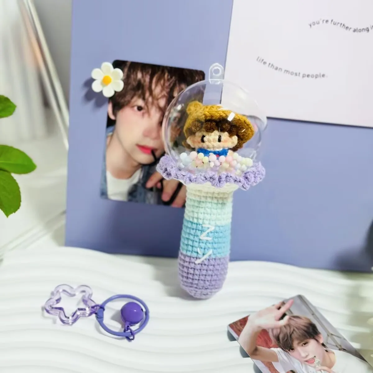 "Reverse Love Ziyu Support Peripheral Small Gummy Candy Crocheted Glowing Support Stick Bag Pendant Birthday Gift