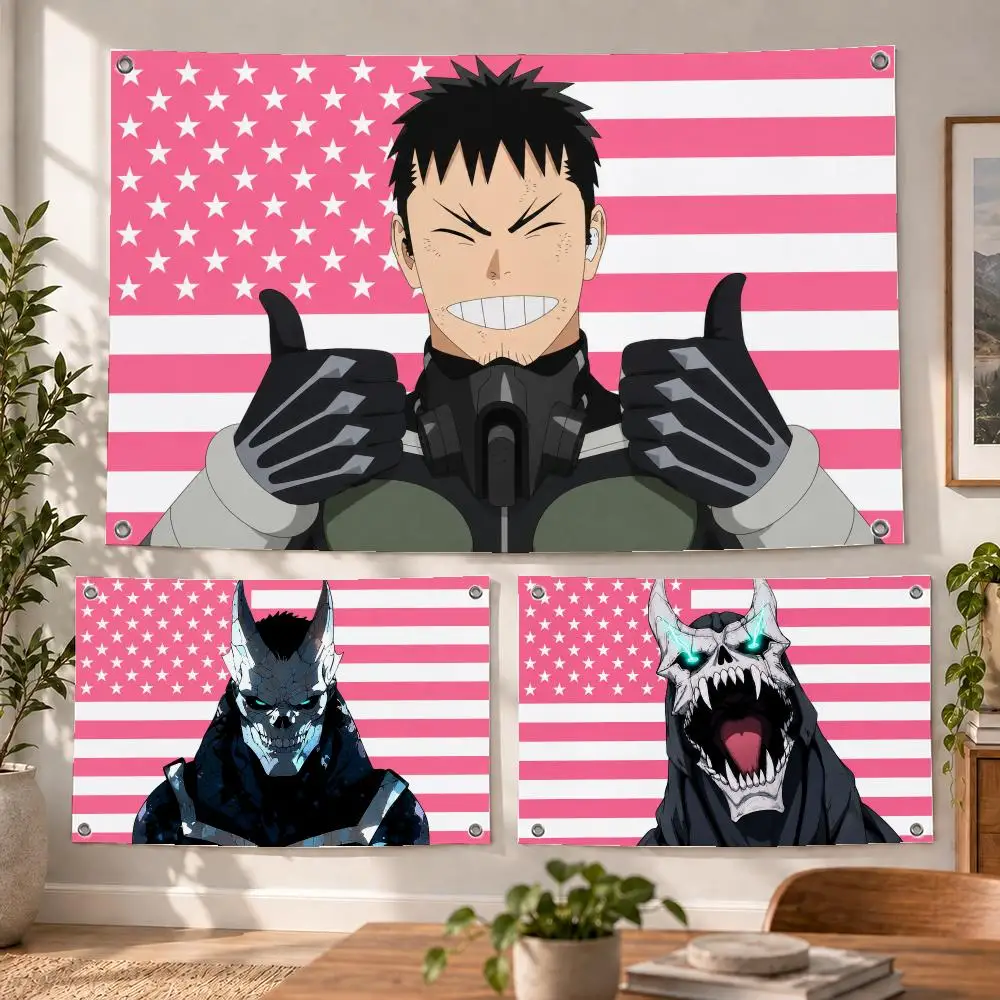 Anime Kaiju No. 8 Kafka Hibino Flags Decorative Flag Banner Indoor Bedroom Dorm Gaming Room Wall Party Club Decor Fan Gift