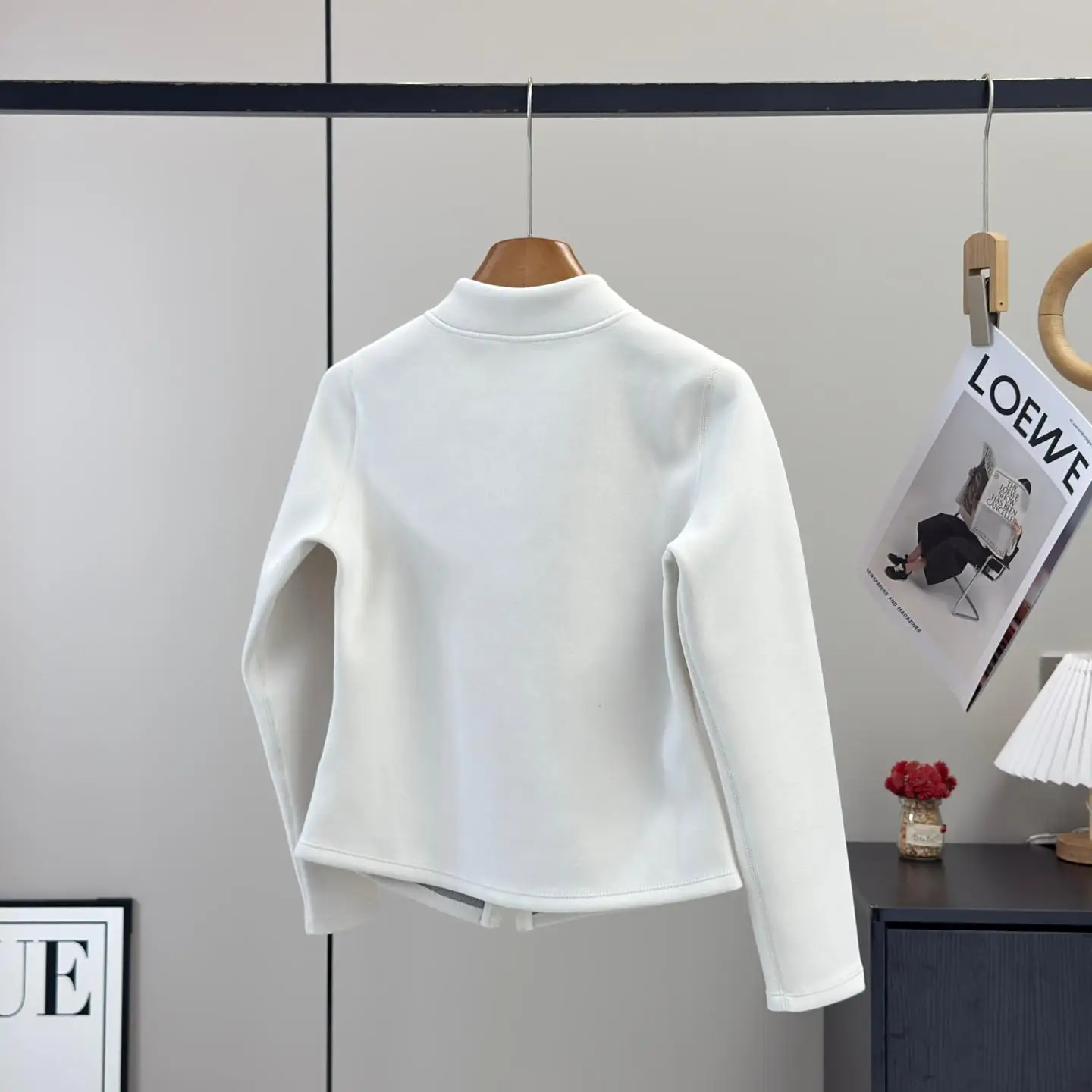 Slim Fit Short Graphene Fleece Jacket Stand Collar Women's Casual Style Warm Polyester Fiber Zipper Closure Autumn Winter Coat
