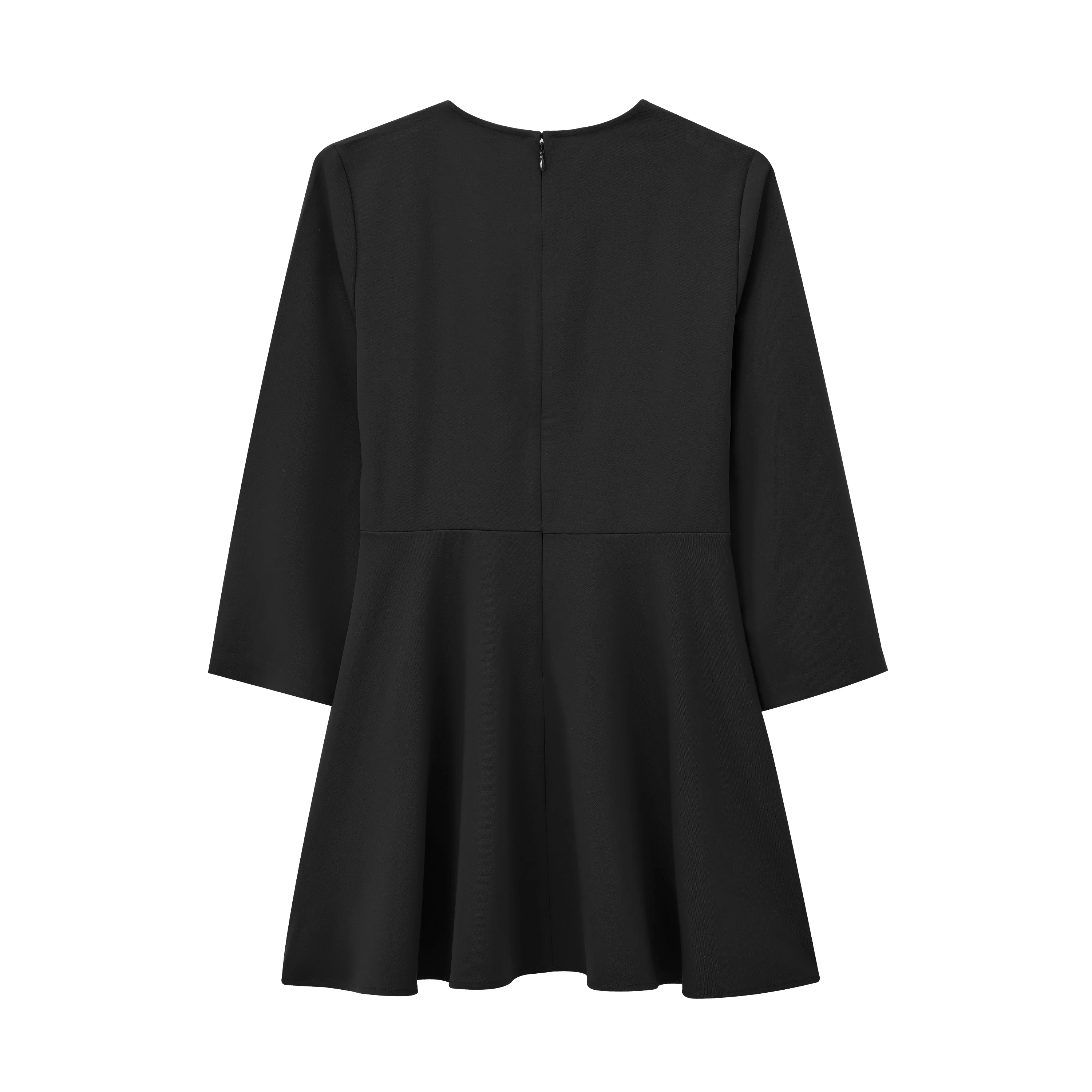 JNLEAOG 新作 レディースファッションデザイン Aラインワンピース フレアスカート裾 斜めストライプ柄 フレンチスタイル 長袖 丸首 カジュアルワンピース