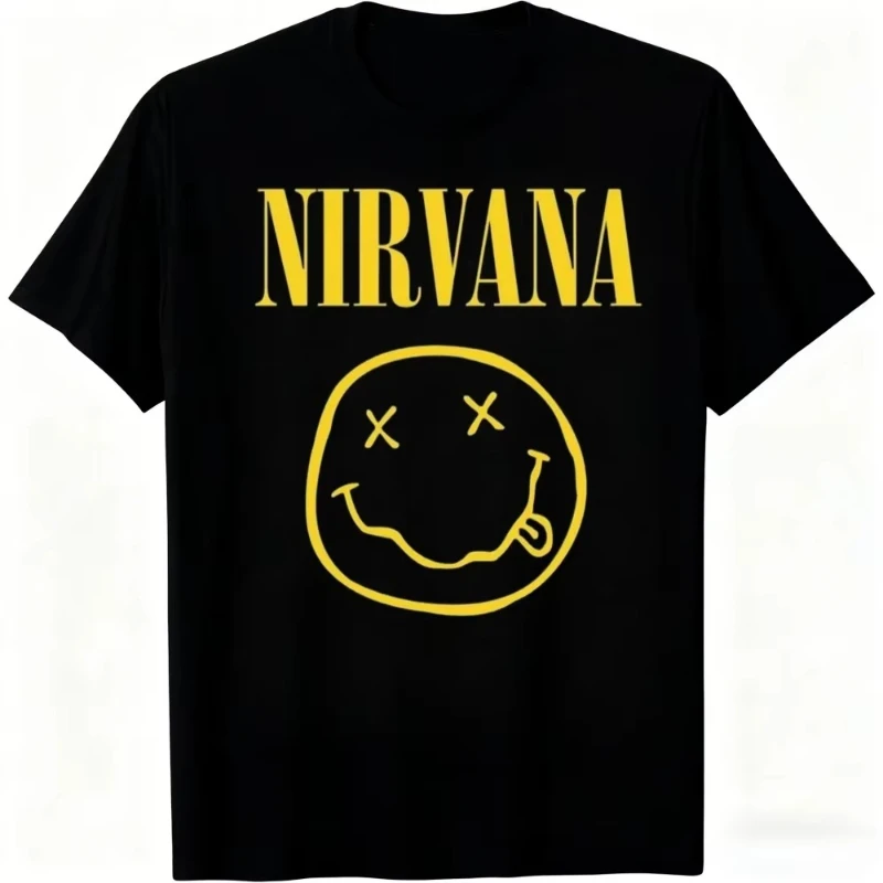New Nirvana Rock Band T-shirt Men and Women Summer Gothic Clothing Fashion Casual Round Neck Short Sleeved Top Streetwear