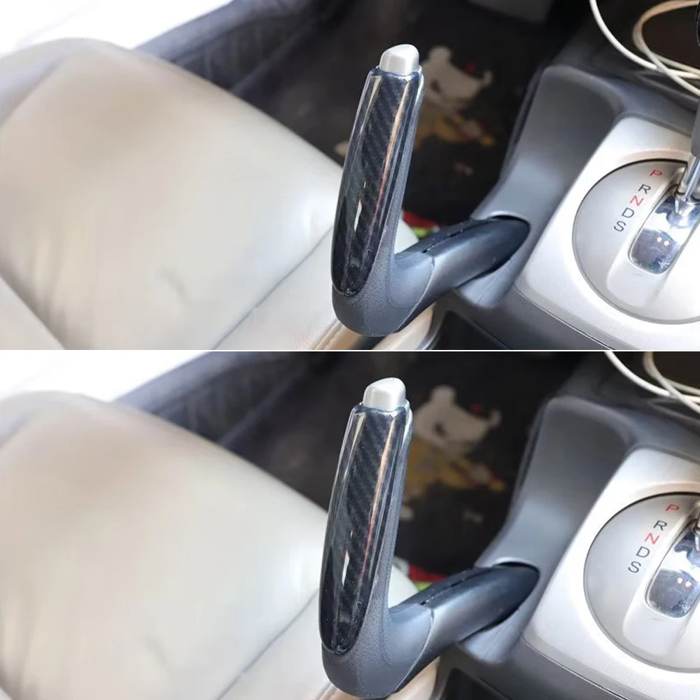Car Accessories For Honda Civic 8th 2006 2007 2008 2009 2010 2011 ABS Carbon Fiber Style Brake Handle Handbrake Cover Trim 1pcs