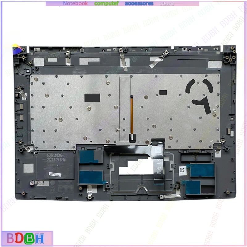 ZQ For MSI Thin 15 MS-16R8 MS-16RK Upper Case Palmrest Cover Blue Backlit keyboard