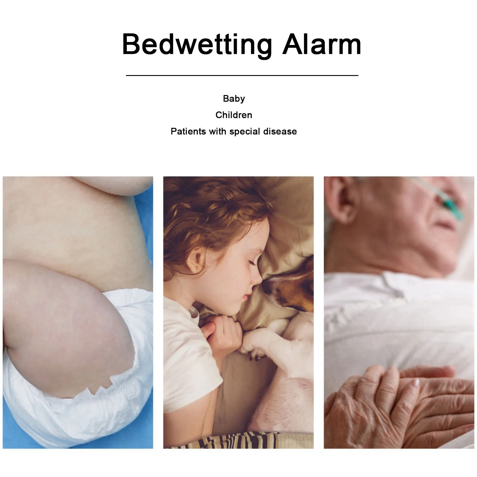 Wireless Bedwetting Alarm Baby Children Rechargeable Bedwetting Sensor Receiver with Sound Vibration