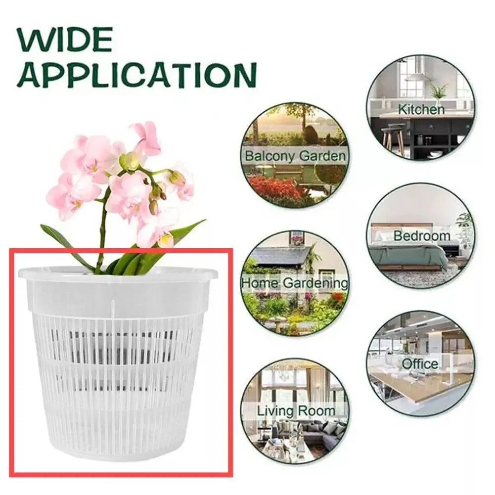 그물 대야 뿌리 관리 화분, 투명 그라운드 대야, 녹색 식물 난초, 통기성 성장 용기, 배수 구멍 화분