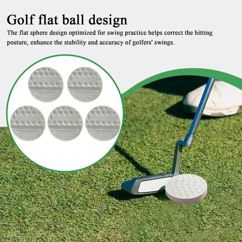 

Golf Swing Aid Hitting Training Tool Set Flat Shape Golf Swing Aid Ball Set Of 5 For Putting Green Game Improvement Backyard