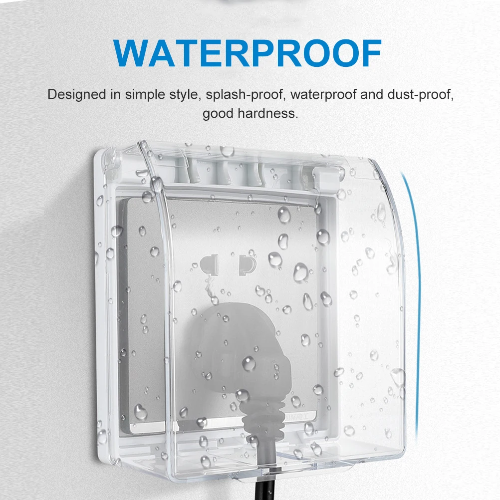 

4pcs Waterproof Outlet Covers Socket Protective Cover Bathroom Plug Transparent Screw Durable Splash Proof Kitchen Balcony