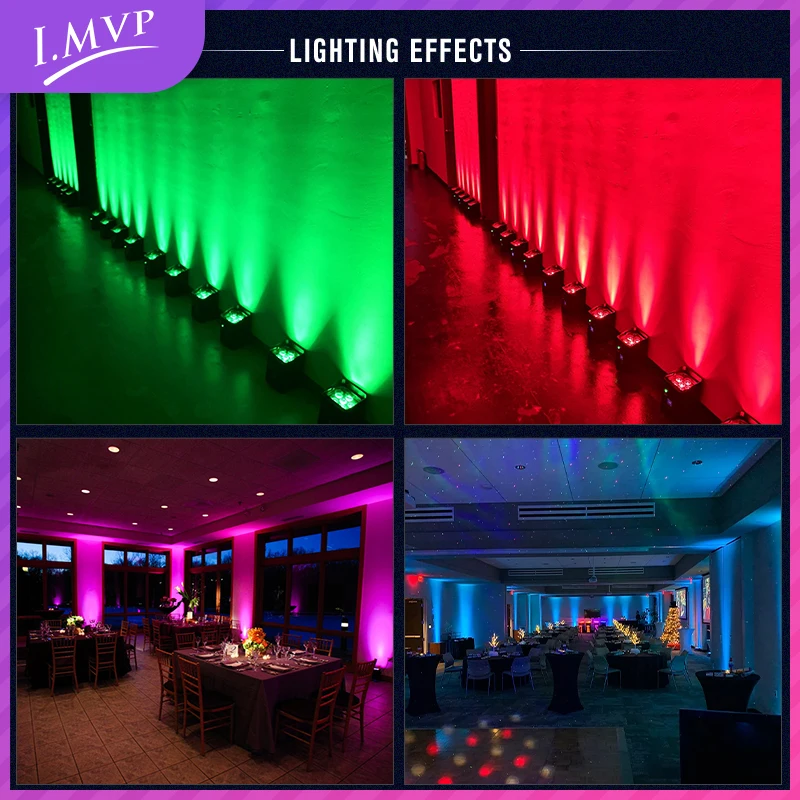 Hot Sale 6x18W Stage Lighting DMX512 Control Wireless Uplight LED RGBWA UV 6in1 Battery Par Light for Wedding Party