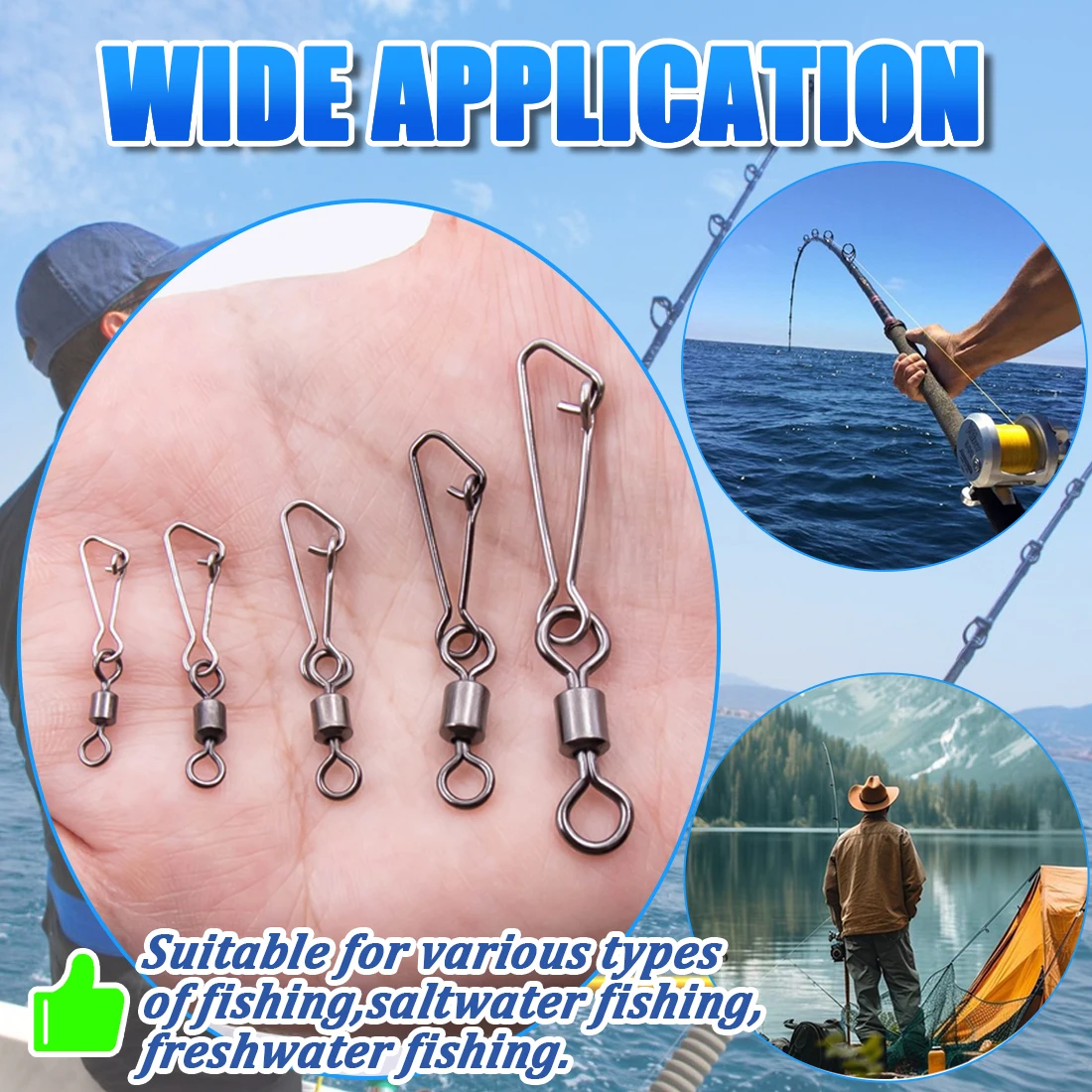 FishTrip Angeln Köder Stecker Wirbel Snap Angeln Barrel Roll Wirbel Angeln Schnell Pin Haken Link Snap Angeln Zubehör – Detail 5