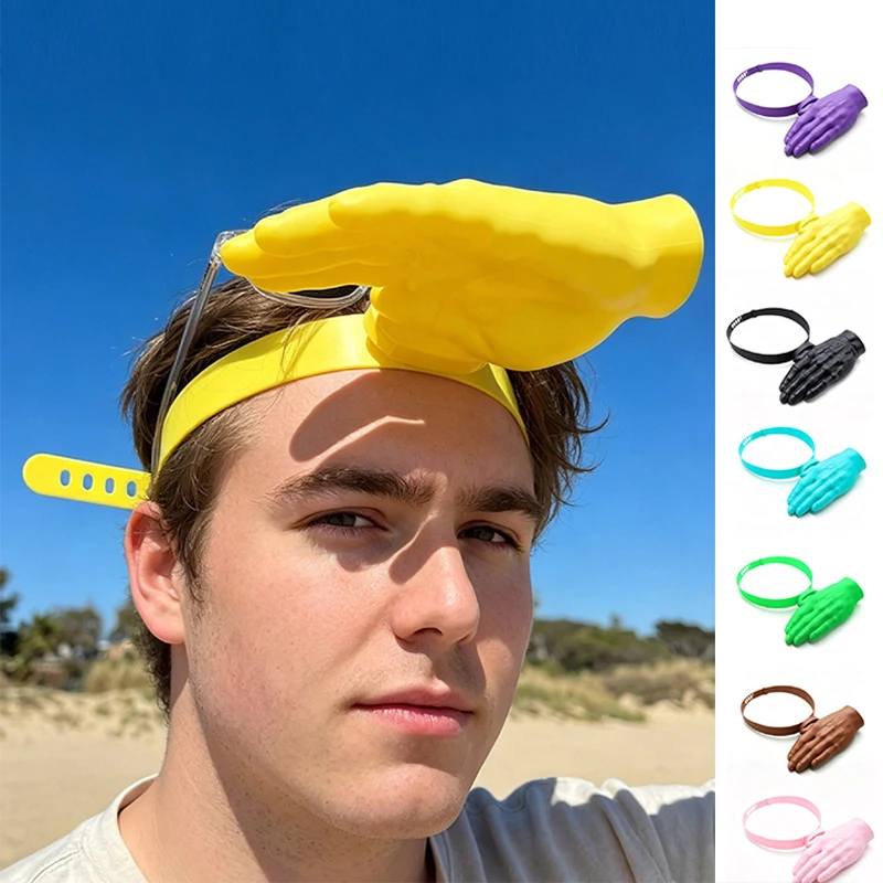 In Stock 3D Printed Hands-free Sun Hat Funny Palm-shaped Visor Clip For Phone Snacks Viral Travel Gadget Funny Gifts