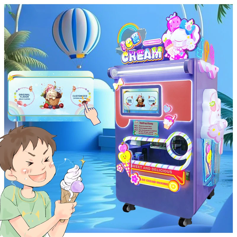 YG Hot Selling Items Robot Ice Cream Vending Machine Shopping Mall Cold Drinks Snowflake Ice Cream Making Machine Price for USA