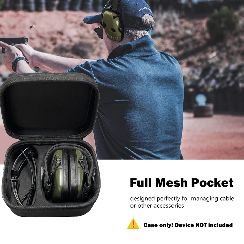 Hard Storage Travel Case for Electronic Shooting Earmuffs for Impact Hearing Protection Shooter Safety Eyewear Glasses