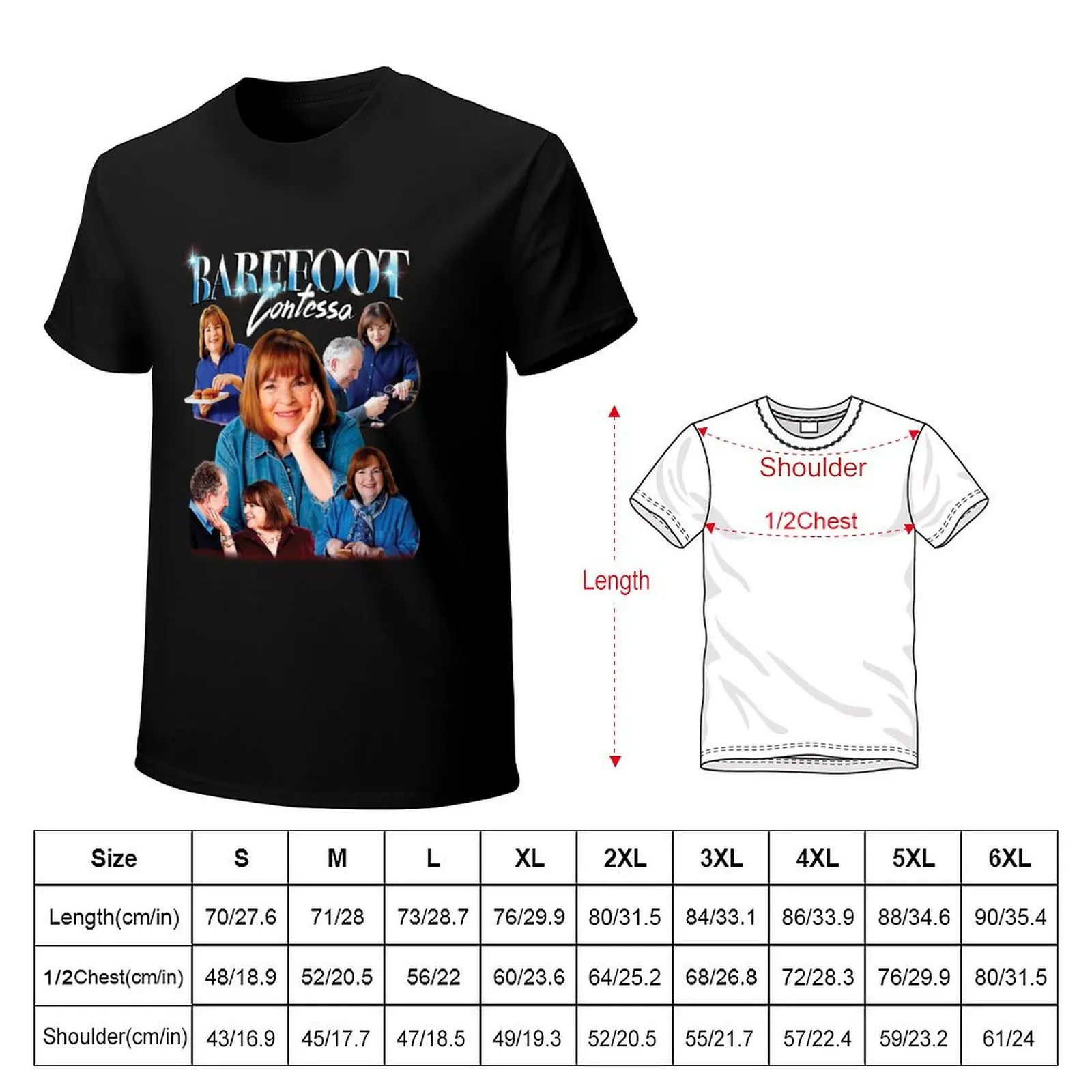 Barefoot Contessa Ina Garten 90s Bootleg T-Shirt Running Gym Short Sleeve Sports Tee