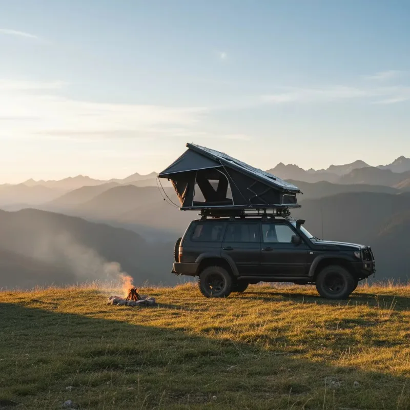 

Heavy Duty Oxford Hard Shell Rooftop Tent 4 Person Waterproof Four-Season Overland Off-Road Car Roof for Camping