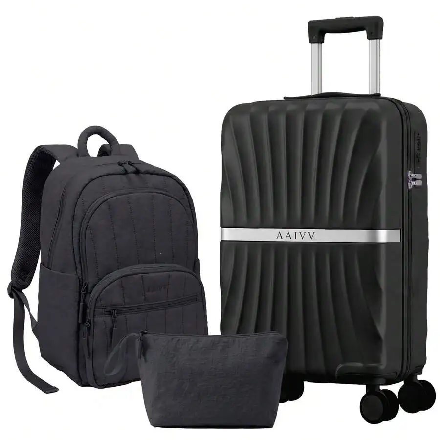 20in Carry On Luggage Set, Multi‑Function Backpack & Makeup Bag, Lightweight Travel Suitcase For Business Weekend Trip