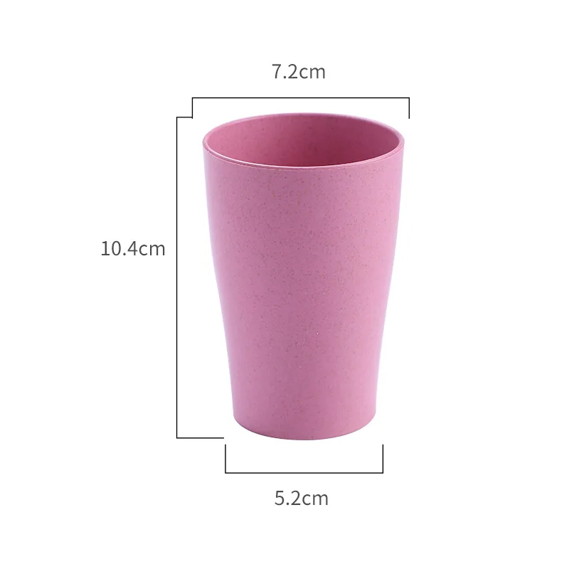 Wheat Straw Cup Round Blue 400ML Drink Water Plastic Toothbrush Glass Fall Resistant Family Bathroom Hotel Toiletries Drinkware