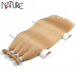 Bone Straight Hair Synthetic 24 Inch Extensions Blonde Brown Hair Extensions High Temperature Fiber blonde  Synthetic Hair