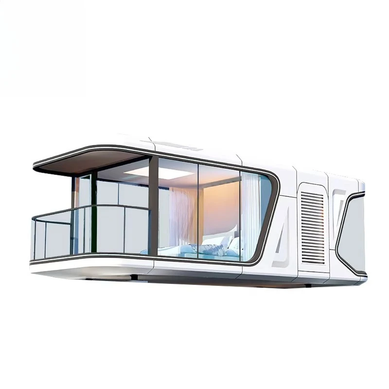 كبسولات منزلية متنقلة مستوحاة من الفيلات الفولاذية الجاهزة، مناسبة للسفر وفنادق المنتجع