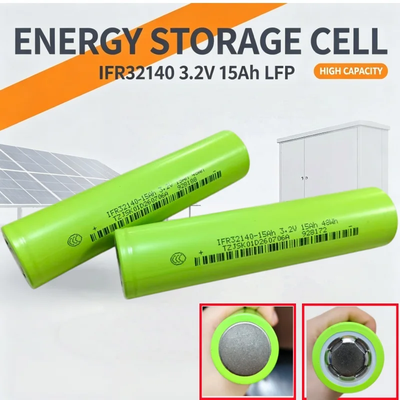 High‑Capacity 32140 3.2V 15Ah LiFePo4 Battery Cell Fit For Ebike E‑Tricycle Scooter Power Storage Battery
